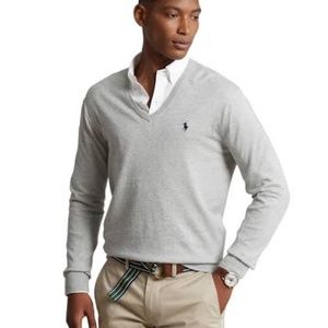 Men’s Ralph Lauren Cotton V Neck Sweater L Large
